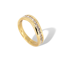 Anello veretta da donna in oro giallo 18 kt con diamanti naturali 0.35 ct G VS – Idee Preziose dal 1987 - IP.AK18M/7D